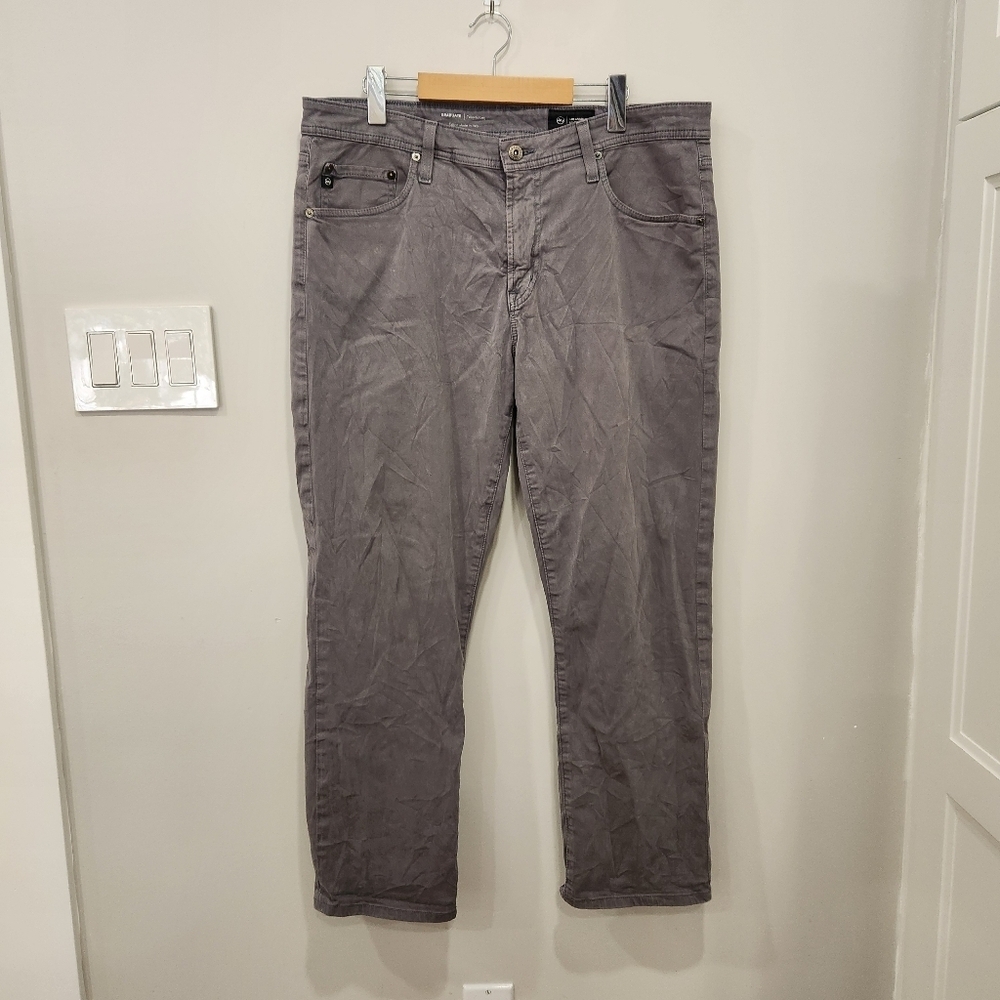 AG Adriano Goldschmied Men’s The Graduate Gray Chino Pants Size 36x28 Tag 36x34